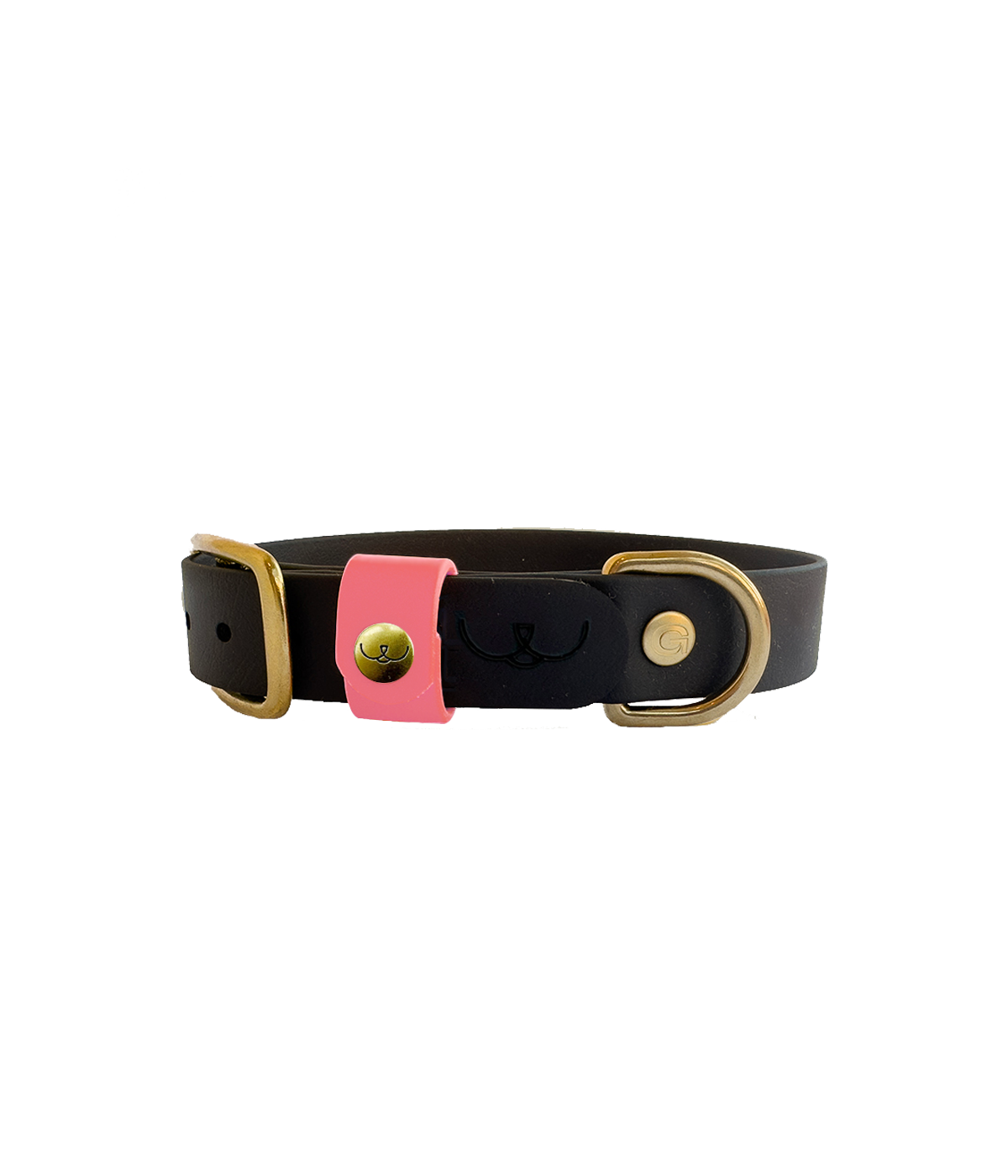 Halsband 25mm + tel.nr Black